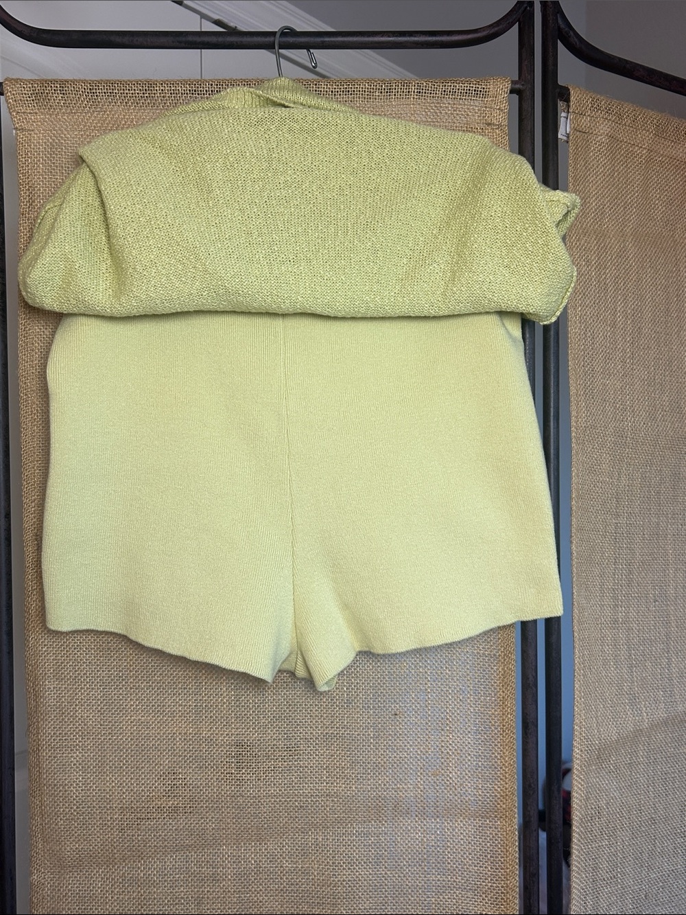 Free People Beach Ameena Sweater Skort knit skirt shorts lining LT green size L - Picture 4 of 11